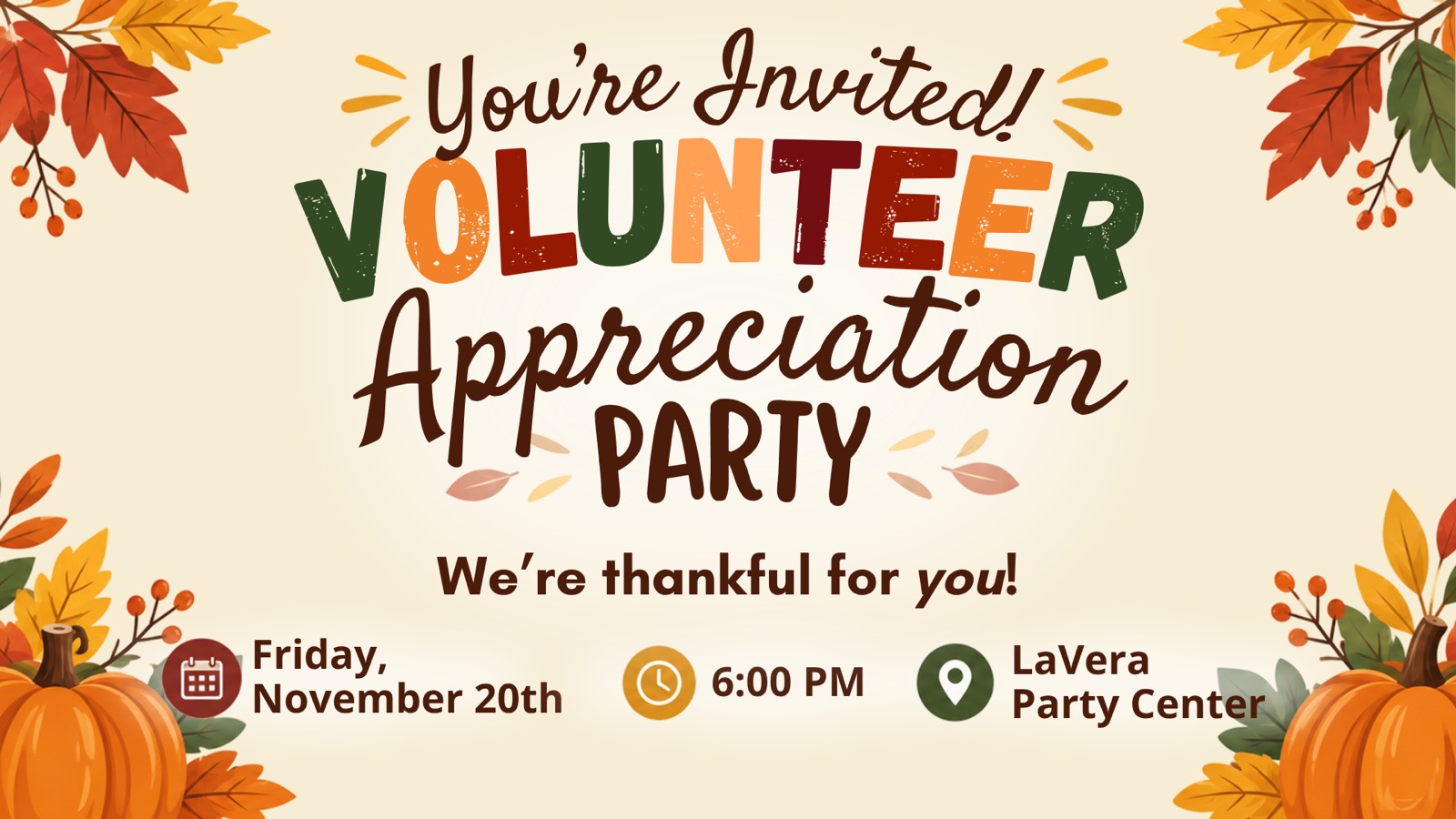 Volunteer Appreciation Dinner
